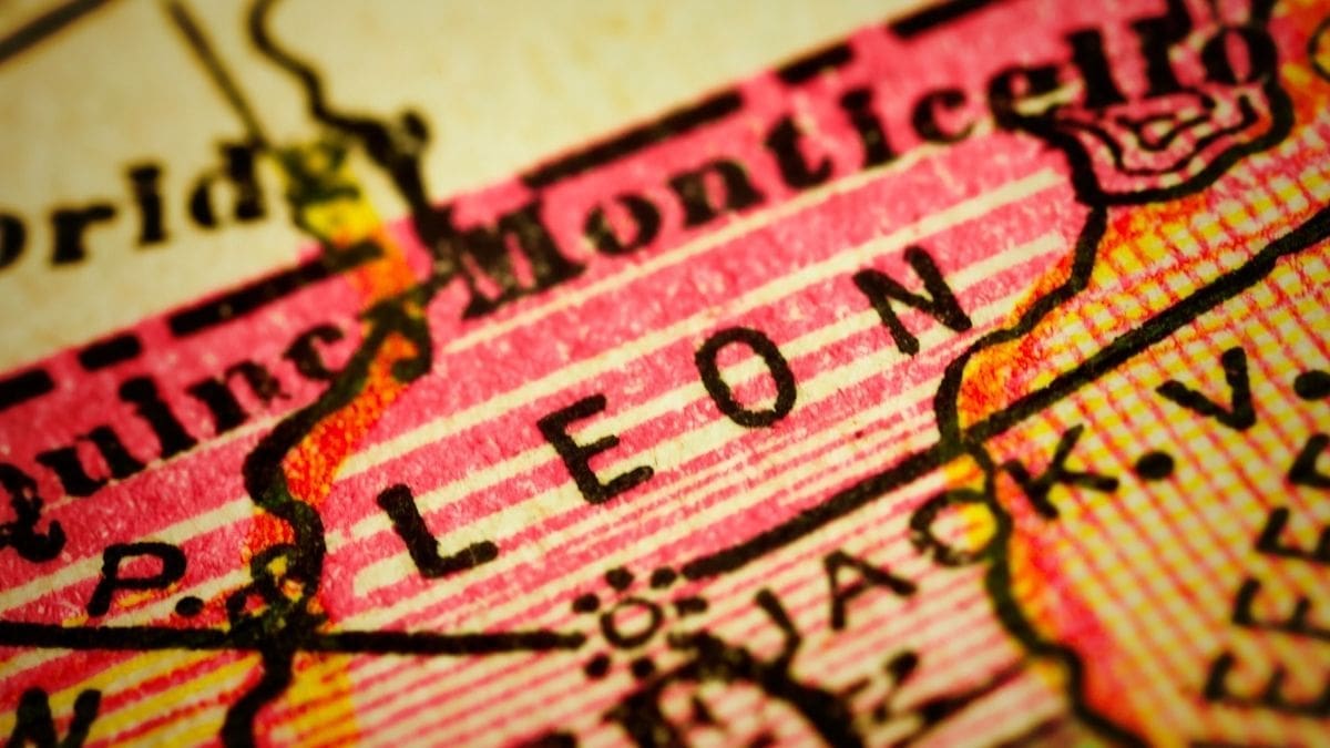 A map showing Leon County